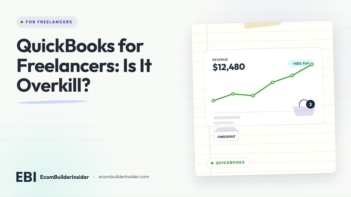 Storefront And Checkout Illustration With A Rising Revenue Chart, For Quickbooks