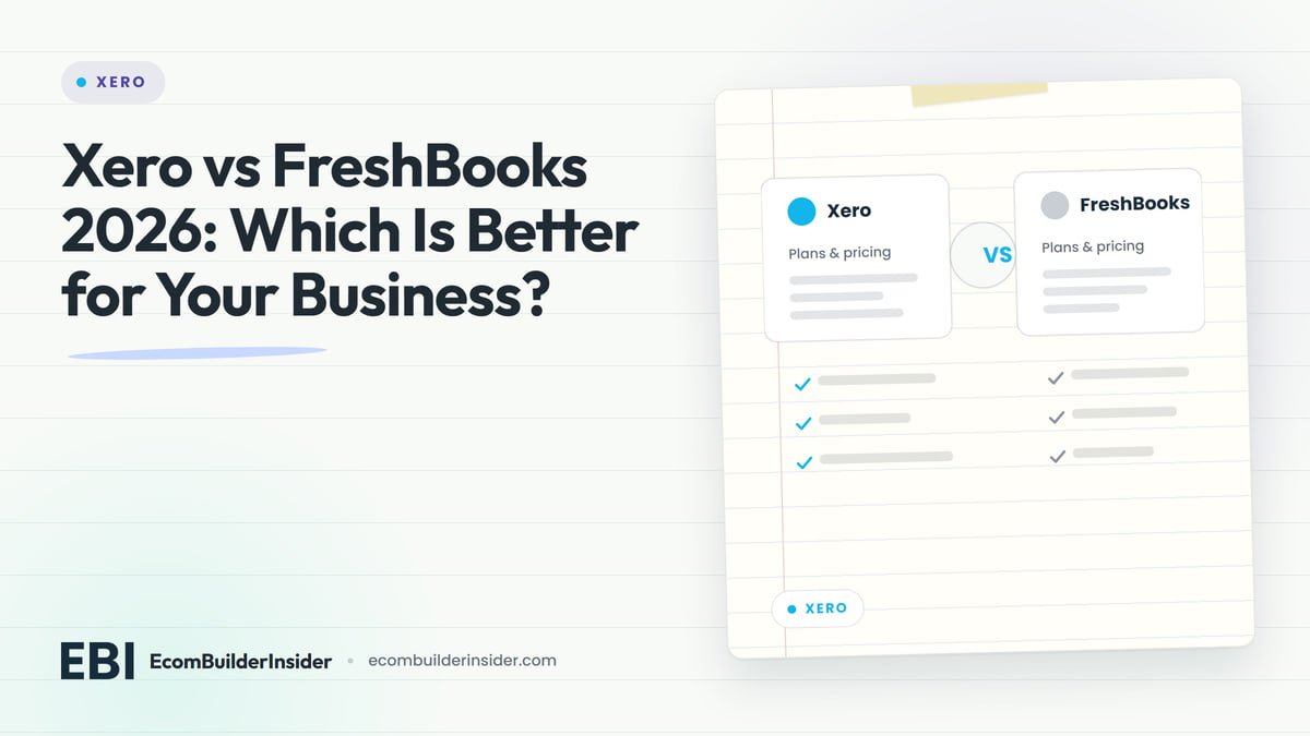 Two Software Panels Side By Side With A Vs Badge, Comparing Xero And Freshbooks