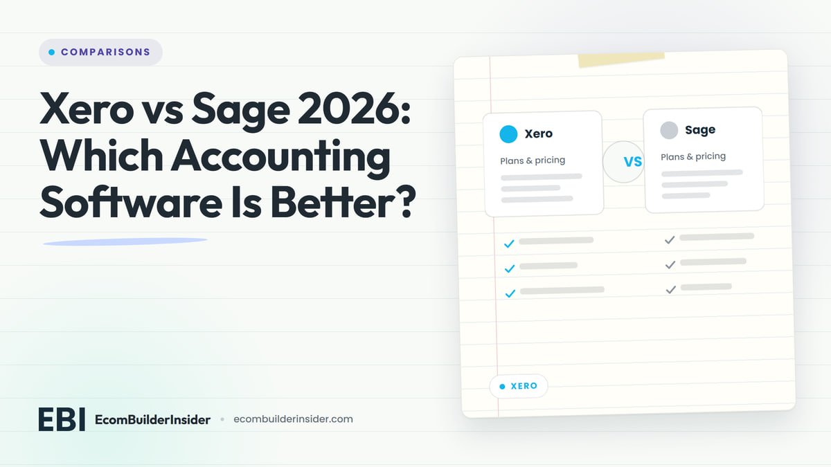 Two Software Panels Side By Side With A Vs Badge, Comparing Xero And Sage