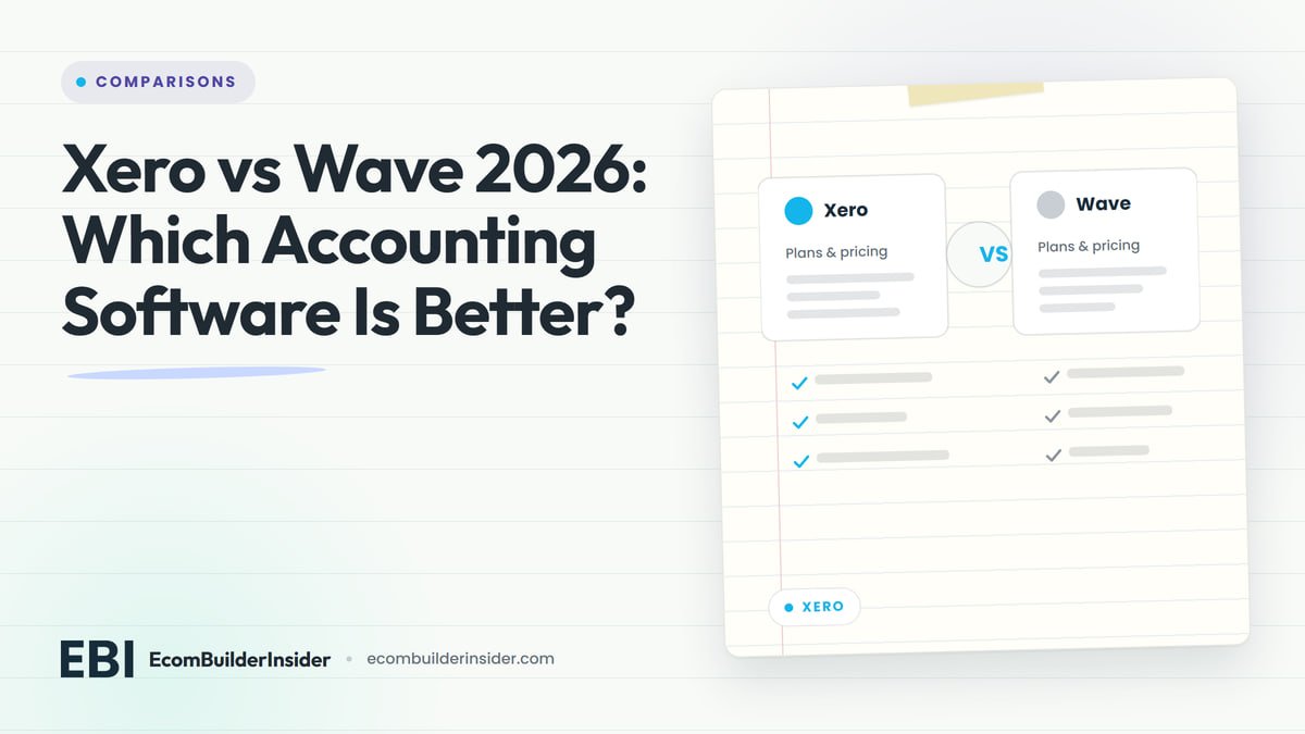 Two Software Panels Side By Side With A Vs Badge, Comparing Xero And Wave
