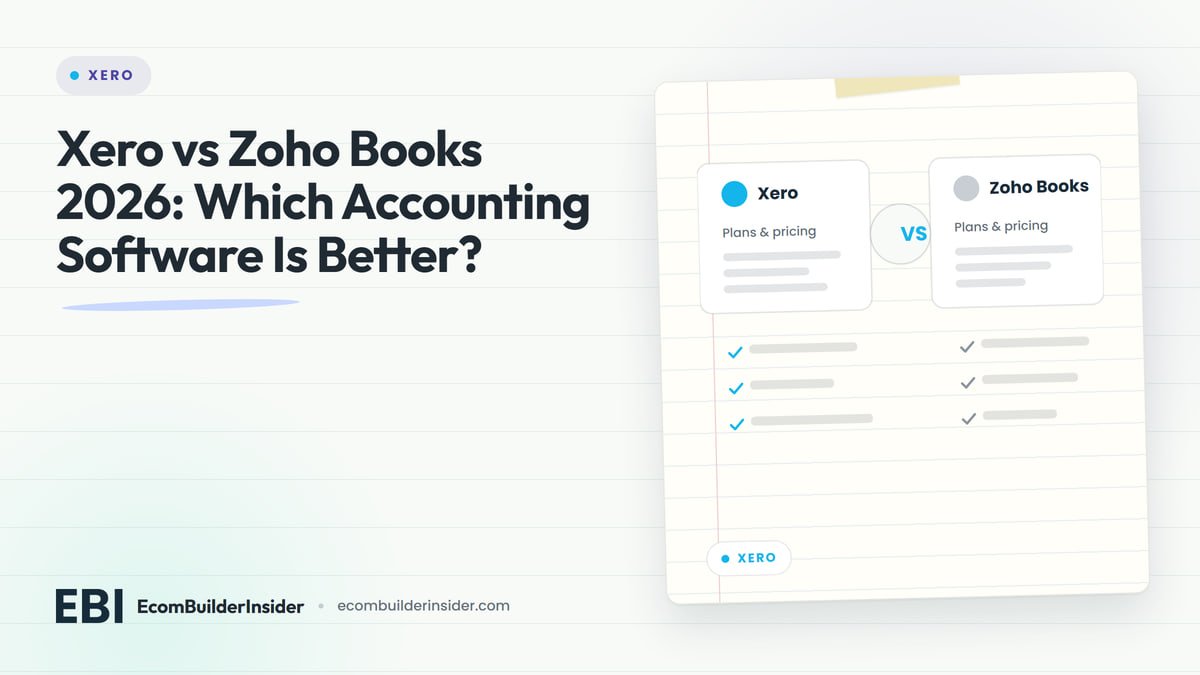 Two Software Panels Side By Side With A Vs Badge, Comparing Xero And Zoho Books