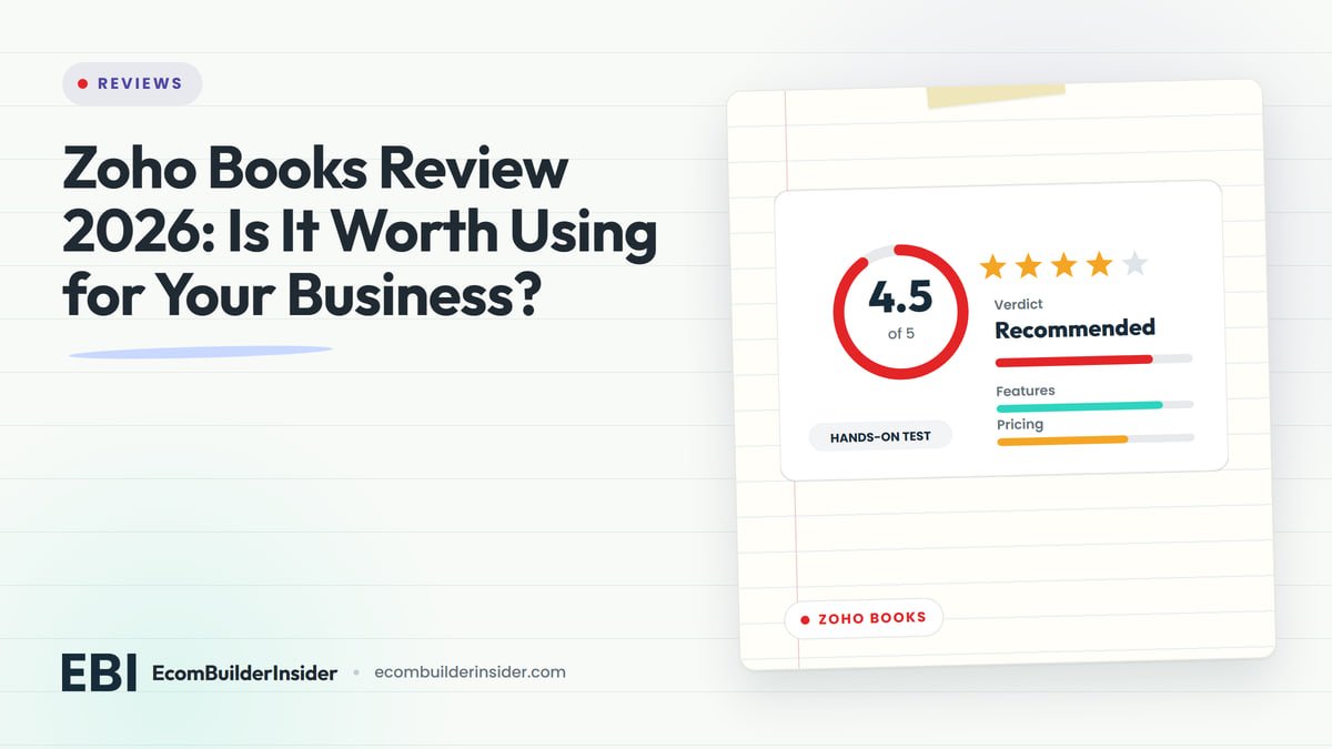 ZOHO BOOKS REVIEW Review Scorecard With A Rating Ring, Stars And Score Bars For Zoho Books