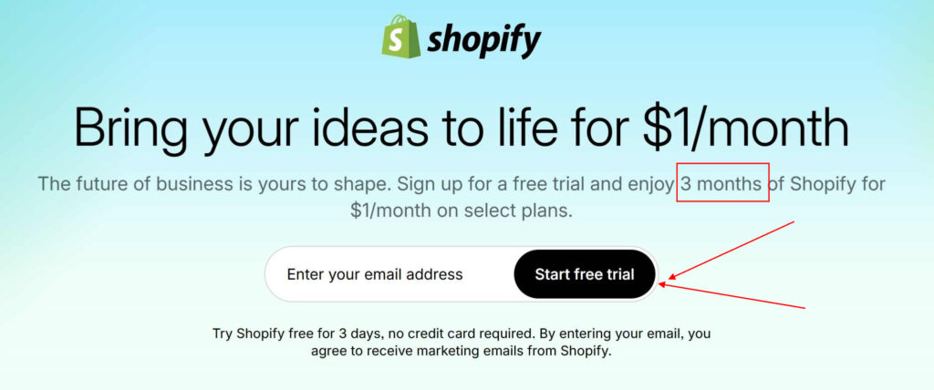 shopify 3 months