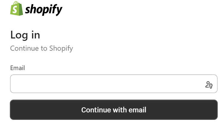 Shopify login