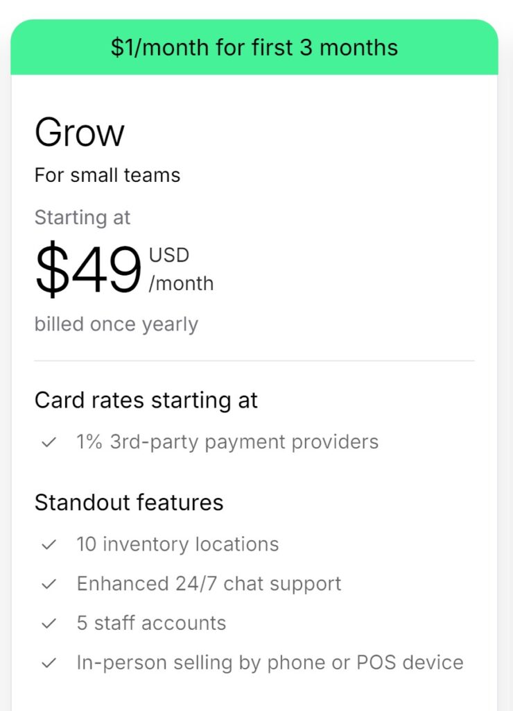 shopify grow plan