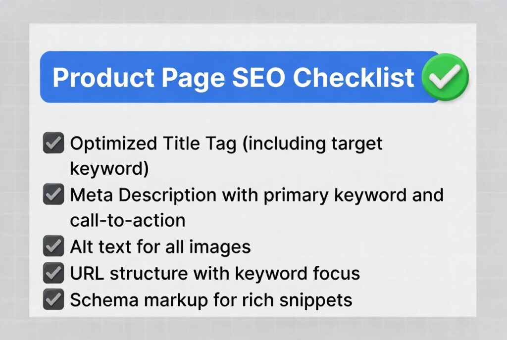 Lista de verificación de SEO para páginas de productos