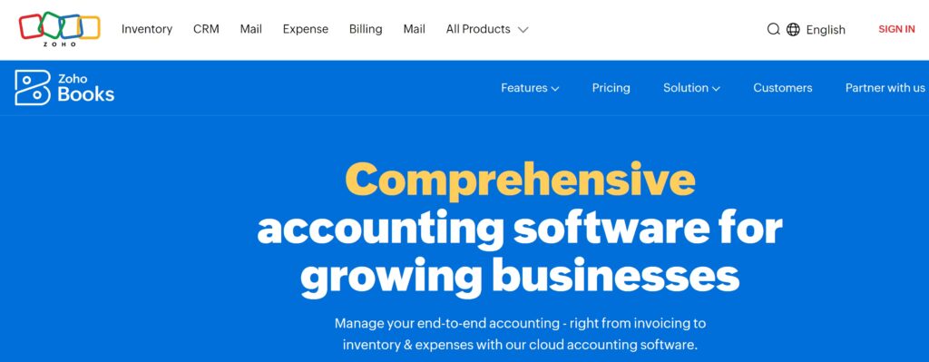 zoho books