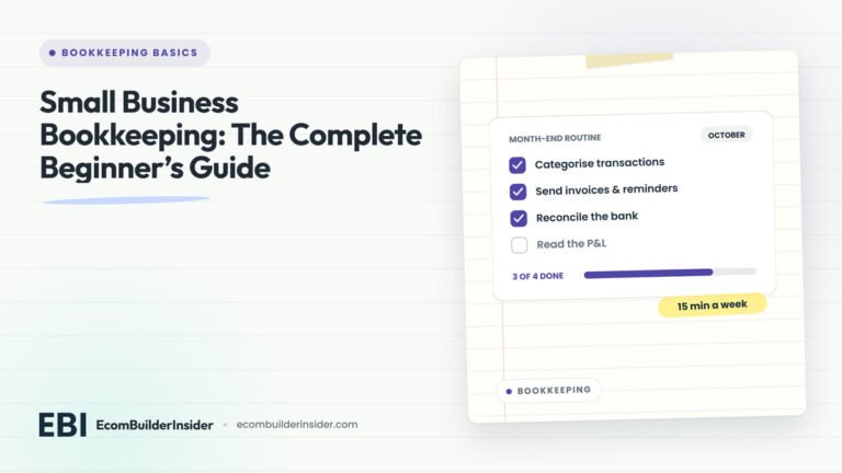 Month-End Bookkeeping Checklist With Three Tasks Ticked And A Progress Bar